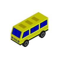 Isometric School Bus On White Background vector