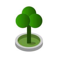 Isometric Tree On White Background vector