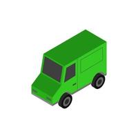 Isometric Van On White Background vector