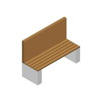 Isometric Bench On White Background vector