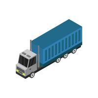 Isometric Truck On White Background vector