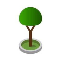 Isometric Tree On White Background vector