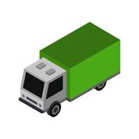 Isometric Truck On White Background vector