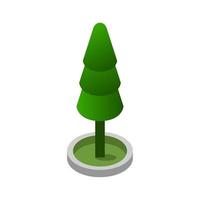 Isometric Tree On White Background vector