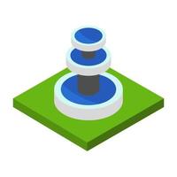 Isometric Fountain On White Background vector