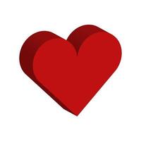 Isometric Heart On White Background vector