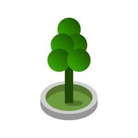 Isometric Tree On White Background vector