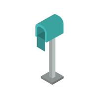 Isometric Mailbox On White Background vector