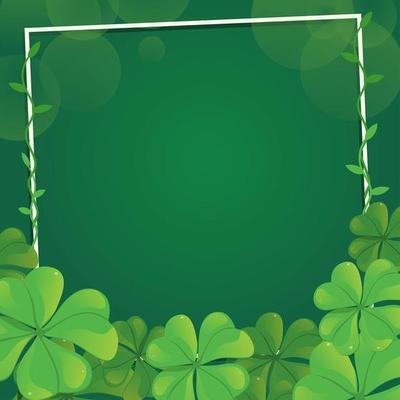 Blooming Green Shamrock with Frame Background