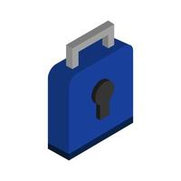 Isometric Padlock On White Background vector