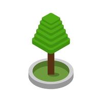 Isometric Tree On White Background vector