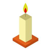 Isometric Candle On White Background vector