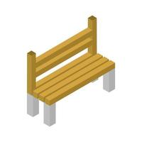 Isometric Bench On White Background vector