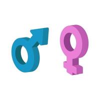 Isometric Gender Symbols On White Background vector