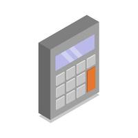 Isometric Calculator On White Background vector