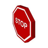 Stop Isometric On White Background vector