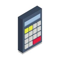 calculadora isométrica sobre fondo blanco vector