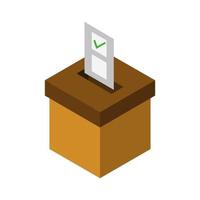 Isometric Vote Box On White Background. vector