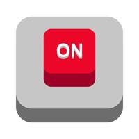 On Isometric Button On White Background vector