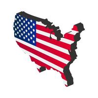 Isometric United States Map On White Background vector