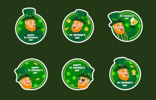 Funny Leprechaun St. Patrick's Day Sticker Collection vector