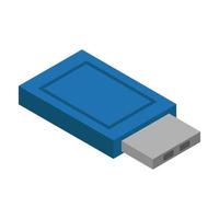 Isometric Usb Drive On White Background vector