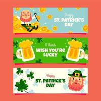 Happy Leprechaun Banner Set vector