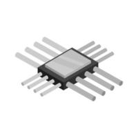 Isometric Microchip On White Background vector