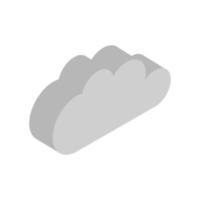 Isometric Cloud On White Background. vector