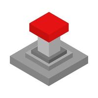 Isometric Alarm Button On White Background vector