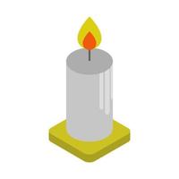 Isometric Candle On White Background vector