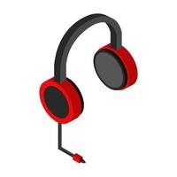 Isometric Headphones On White Background vector