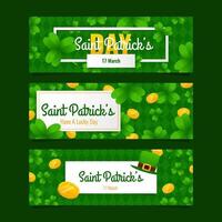 Shamrock Realistic Banner Set vector