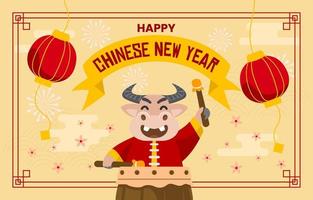 Chinese New Year The Year of The Ox vector