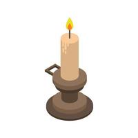 Isometric Candle On White Background vector