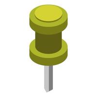 Push Pin Isometric On White Background vector