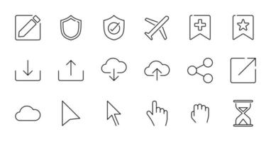 Outline essential UI Icon set. vector