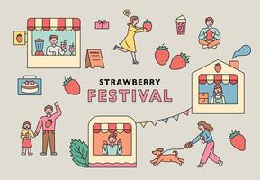 Strawberry festival poster. vector