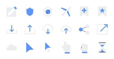 Flat essential UI Icon set. vector