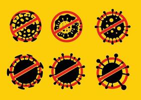 Virus Corona Covid 19 Symbol In Black With Yellow Background Vector Art At Vecteezy