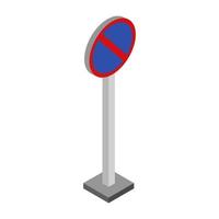 Isometric Road Sign On White Background vector