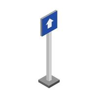 Isometric Road Sign On White Background vector