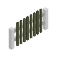 Isometric Fence On White Background vector