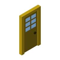 Isometric Door On White Background vector