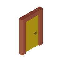 Isometric Door On White Background vector