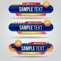 Lower third blue abstract banners news sets.Video headline title vector