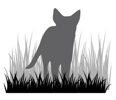 Silhouette Dog on the grass sign vector