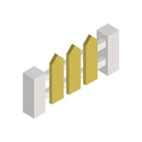 Isometric Fence On White Background vector