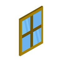 Isometric Window On White Background vector