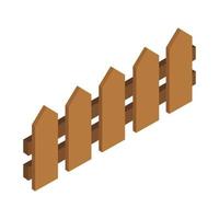 Isometric Fence On White Background vector